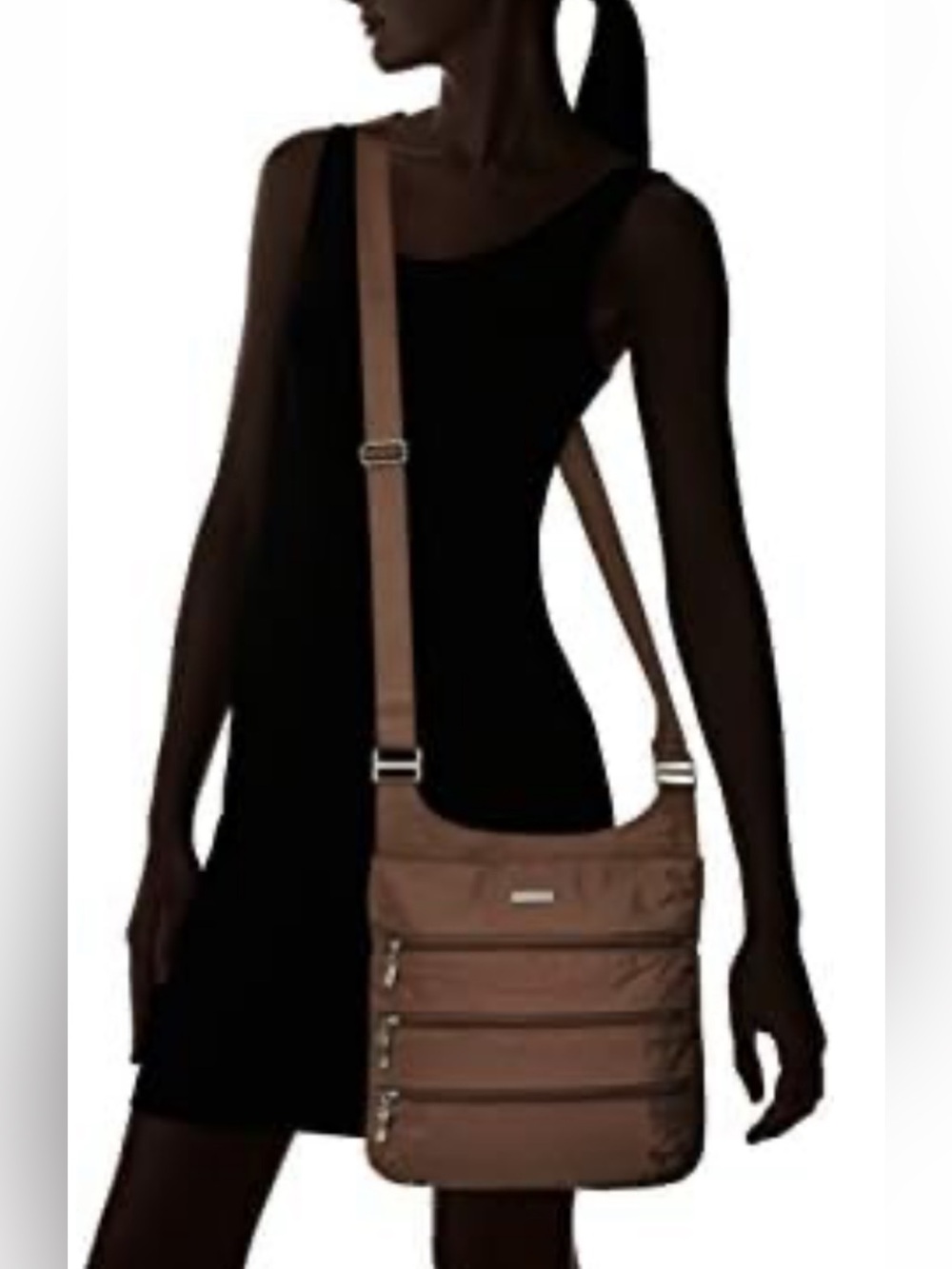 New Baggallini Crossbody Shoulder Bag in Brown - Lightweight Everyday Style